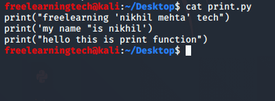 Print Function Python